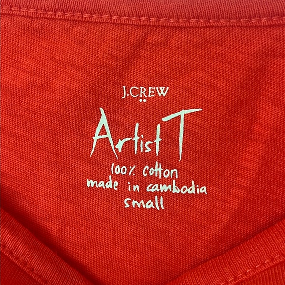 J. CREW Orange Long Sleeve Boatneck Artist T - Picture 2 of 4